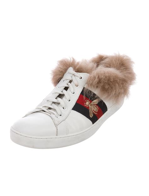 gucci cat sneaker|gucci fur sneakers women's.